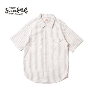 SUGAR CANE シュガーケーン 半袖シャツ “COKE STRIPE WORK SHIRT”  SHORT SLEEVE SC38699｜rogues