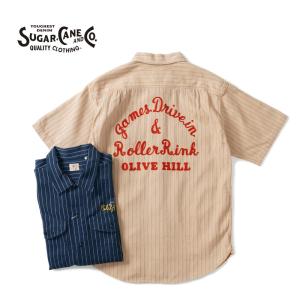 SUGAR CANE シュガーケーン 半袖シャツ “COKE STRIPE WORK SHIRT” SC39305｜rogues