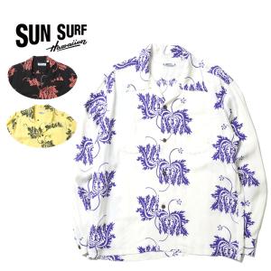 SUN SURF◇アロハシャツ/XL/レーヨン/BLK/総柄/SS38036 : セカンド
