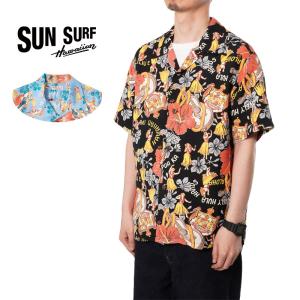 【予約商品】SUN SURF サンサーフ 半袖 アロハシャツ　“LOVELY HULA HANDS”  SS39213｜rogues