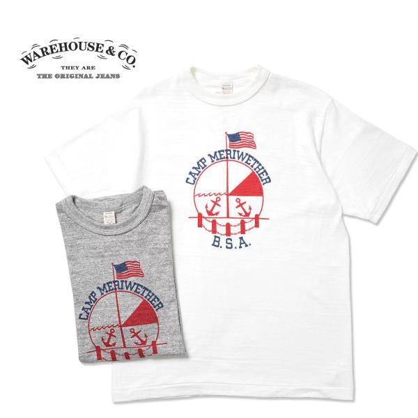 WAREHOUSE ウエアハウス 半袖 Tシャツ Lot 4601 "CAMP MERIWETHER...