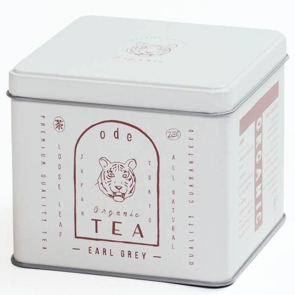 オーガニック ベストセラー アールグレイ 「ode」ルースリーフ 紅茶 ベルガモット風味 可愛い缶 ...