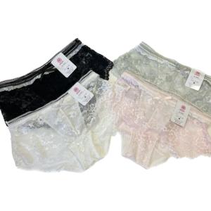 リボン　レース　花　　レディース　ショーツ　　可愛い下着　単品　４色　白　黒　ピンク　灰色　サイズM