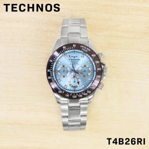 TECHNOS テクノス メンズ 男性 アナログ 腕時計 クロノグラフ クオーツ ウォッチ 天然ダイヤモンド付き 当店限定カラー T4B26RI ビジネス 誕生日