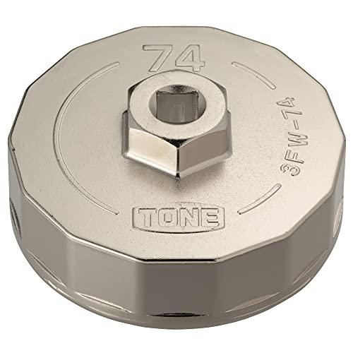 トネ(TONE) オイルフィルターレンチ(カップ形) 3FW-74 差込角9.5mm(3/8") φ...