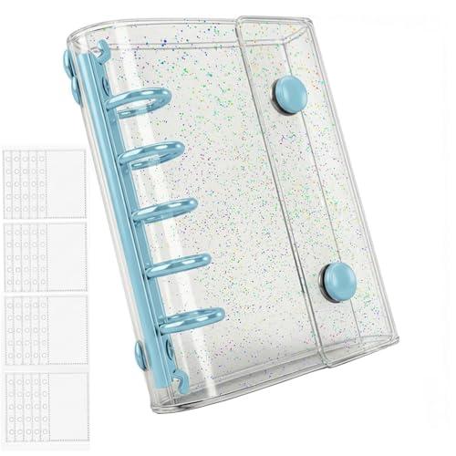 HGBANKASA シール帳 プラバン 透明 M5 ミニ バインダー 【リフィル×20枚 】5穴 カ...