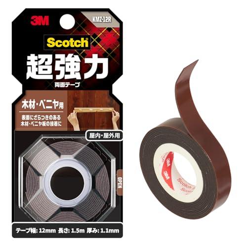 スリーエム(3M) スコッチ 両面テープ 超強力 木材 べニア 用 小巻 幅12mm 長さ1.5ｍ ...
