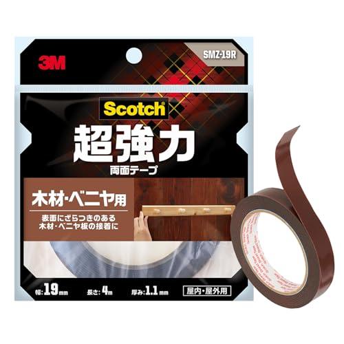 スリーエム(3M) 3M 両面テープ 超強力 木材 べニア 用 幅19mm 長さ4ｍ スコッチ SM...
