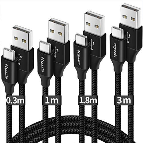 USB Type C ケーブル【4本セット 0.3m+1m+1.8m+3m】etguuds 3A急速...