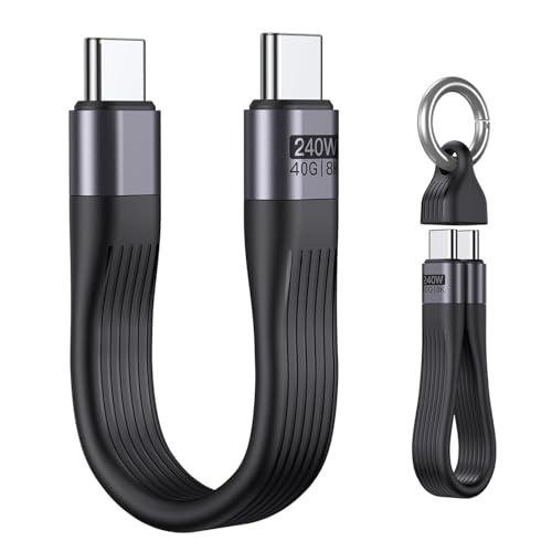 VAFOTON 240W USB4.0対応 USB Cケーブル 13cm 超短 鍵付き 持ち運び便利...