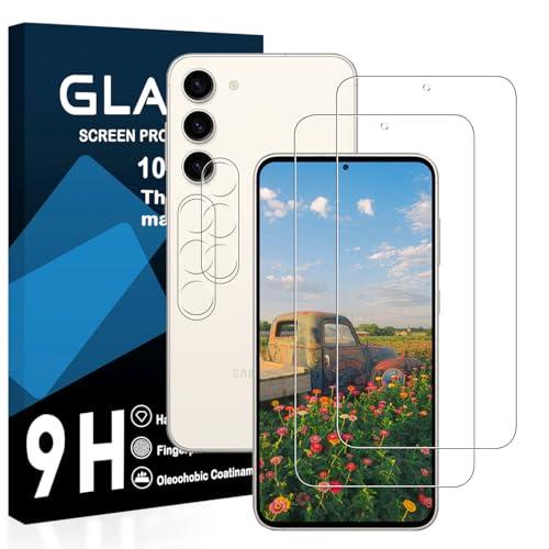 【2枚液晶フィルム+2枚レンズフィルム】 Galaxy S23 ガラスフィルム 国産旭硝子AGC素材...