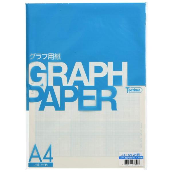 SAKAEテクニカルペーパー 両対数グラフ用紙 上質紙 63mm 3×4単位 A4 50枚 アイ色 ...