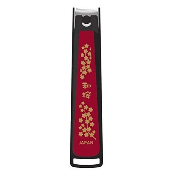 貝印 KAI 和風 爪切り(和桜) カーブ刃 ストッパーケース付 日本製 手 KE0501