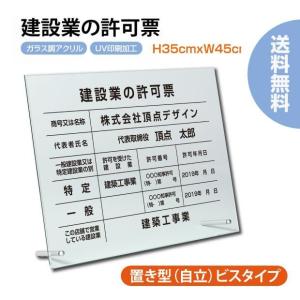 建設業の許可票 看板 W45cm×H35cm 自立タイプ 看板 g-rb-stand｜rokuetsu-store