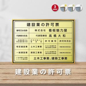 【期間限定ポイント10倍！】建設業の許可票 看板 選べる額の色 アルミ複合板 許可書 不動産看板 gs-pl-sl0736-rb