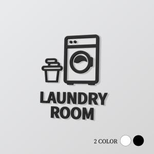 【LAUNDAY ROOM】アクリル製 案内ドアプレート ブラック/ホワイト 雑貨洗面所 ドアトイレ誘導 ピクトグラム オフィス備品 picsgn-l-23