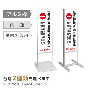 スリムスタンドプレート 立入禁止 2種類 スタンドプレート スリム 立入禁止 DO NOT ENTER 屋外 樹脂製 A