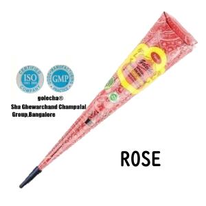 正規品 植物由来 golecha カラー ヘナ タトゥー コーン　ローズ