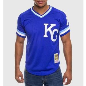 USA限定 Mitchell&Ness MLB カンザスシティ ロイヤルズ KC Royals ベースボールシャツ BPシャツ｜roliko