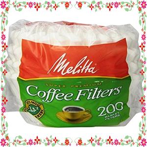 Melitta  8から12カップ用 バスケットタイプ コーヒーフィルター 200枚 Basket Coffee Filters White  200-Count Filters