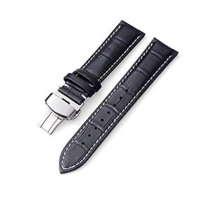時計バンドには展開バックルが付属-アリゲーターグレインレザー時計バンド-色の選択-16mm 17mm 18mm 19mm 20mm 21mm 22mm
