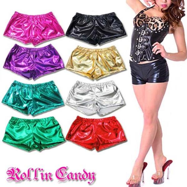 ダンス衣装・ステージ衣装に！メタリックショートパンツ/ホットパンツ ダンス衣装 ダンサー ステージ衣...