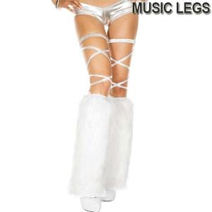 MusicLegs(ミュージックレッグス)ファーレッグウォーマーML5535 ホワイト 白ブーツカバーレッグアクセダンス衣装ステージ衣装コスプレコスチュームハロウィン｜rollincandy