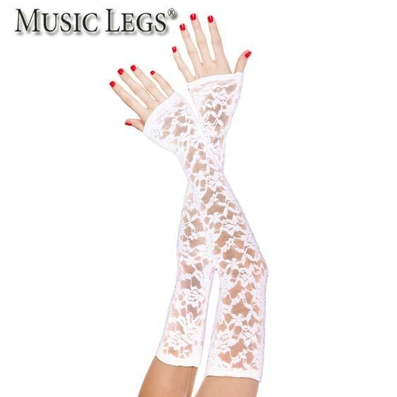 MusicLegs(ミュージックレッグス)フラワーレース フィンガーレス エクストラ ロンググローブ...