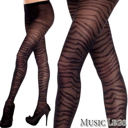 MusicLegs(ミュージックレッグス) タイガーデザイン スパンデックス パンティストッキング ...