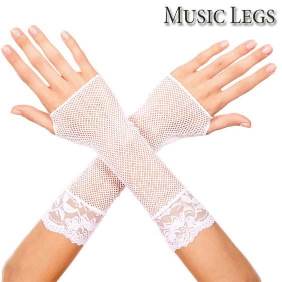 MusicLegs(ミュージックレッグス)レーストリム付き フィッシュネット アームウォーマー ML...