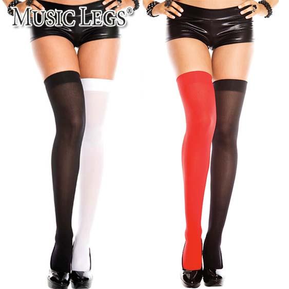 MusicLegs(ミュージックレッグ)左右色違いオペークサイハイタイツ/ストッキング ML4720...