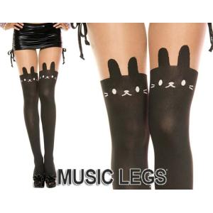 MusicLegs(ミュージックレッグ) うさぎフェイスプリントストッキング/タイツ 7166 バニ...