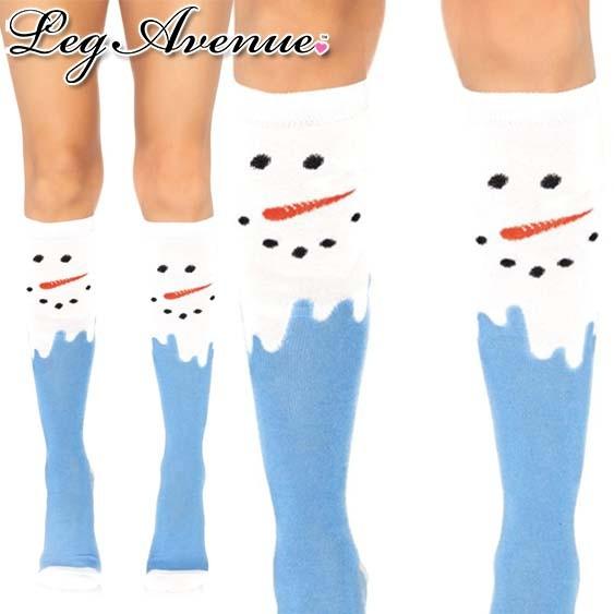 クリスマスに☆Leg Avenue(レッグアベニュー)スノーマンハイソックスLA5612雪だるまひざ...