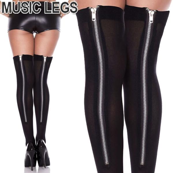 MusicLegs(ミュージックレッグス)バックジッパーシーム サイハイストッキング/タイツ ML4...