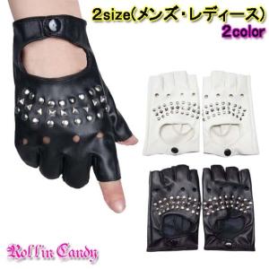 レザーグローブ 指なし /ブラック 黒 手袋 指ぬき /アパレル 4000-10
