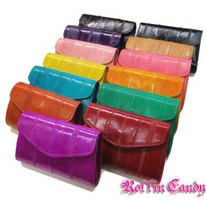 うなぎの本革 高級 イールスキン ミニ小銭入れ/コインケース  ウォレット 財布 うなぎの皮 レザー...