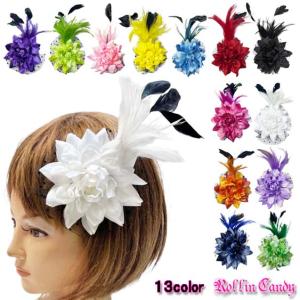 フェザー ヘッドドレス/ヘアピン/ヘアクリップ ヘアアクセサリー コサージュ ブローチ 羽根 髪飾り 衣装 成人式 発表会 和装 卒業式 入学式 ウェディング