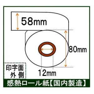 カシオ CE-8100対応 レジロール紙 レシート用紙 感熱紙 サーマルロールペーパー レシートロール 巾58mm 80巻入り｜rollpaper-net