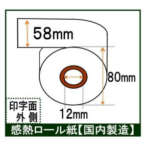 シチズン サーマルプリンター CT-S80・CT-S281 サーマルロール紙  感熱紙 巾58mm 80巻入り【KNS製】｜rollpaper-net