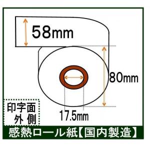 テック 58R-80TR-ZC対応 レジロール紙 レシート用紙 感熱紙 サーマルロールペーパー 巾58mm 20巻入り｜ロールペーパーネット