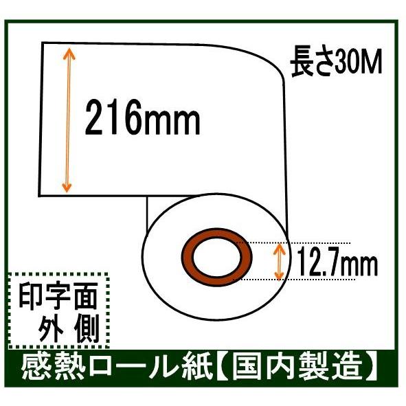 ＦＡＸ用紙 A4 216x0.5x30 幅216mm 30Ｍ巻き 芯径0.5インチ 感熱 業務用 1...