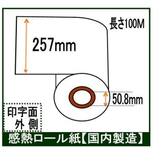 ＦＡＸ用紙 257x2x100 Ｂ4 幅257mm １００Ｍ巻き 芯径２インチ 感熱 業務用6本入り｜rollpaper-net