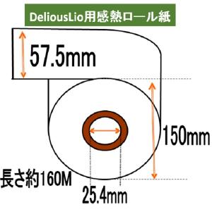 デリオスリオ 券売機用ロール紙 57.5X150X25.4 寺岡精工発券機対応｜rollpaper-net