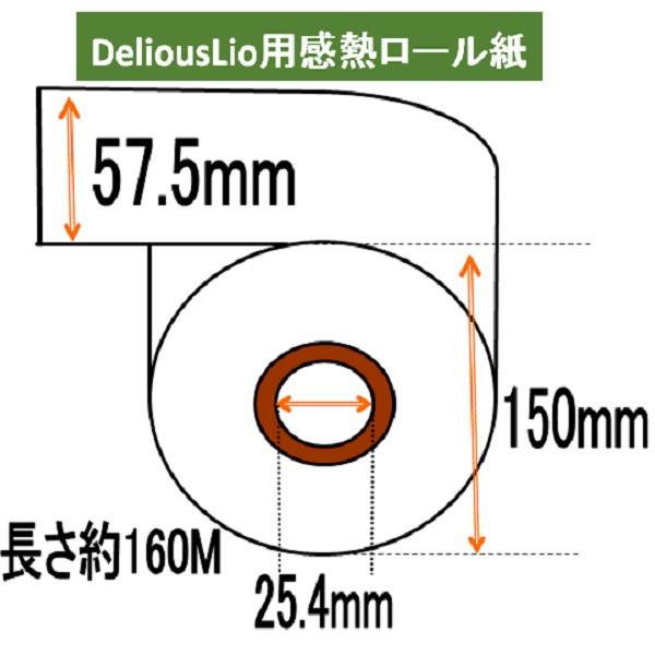 デリオスリオ 券売機用ロール紙 57.5X150X25.4 寺岡精工発券機対応【KNS製】