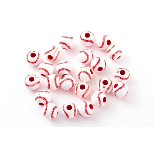 大容量 12mm 野球 ボール ビーズ 100個セット   ハンドメイド 手芸 ビーズ 手作り DI...