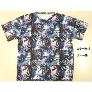 メンズ　リゾートプリント半袖　ビッグTシャツ　　3L　4Lサイズ　｜rollyweb001