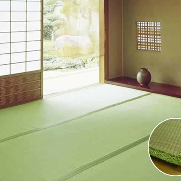 国産い草 上敷き 江戸間6帖 261×352cm 日本 い草100％ 抗菌・消臭 双目織 丈夫 強い...