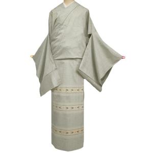平和屋着物▽訪問着　単衣　紬地　一珍染　唐草文　正絹　逸品　AABC1720jh 平和屋着物▽訪問着 単衣 紬地 一珍染 唐草文 正絹 逸品 AABC1720jhの