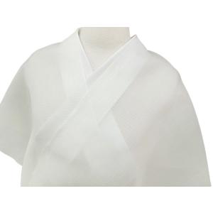 夏 長襦袢 本場 小千谷 本麻 絽襦袢 反物 白 d388s｜roman-kimono