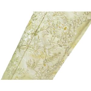 平和屋本店■極上　訪問着　総手刺繍　花唐草文　暈し染め　金銀糸　銀通し地　白×黒　逸品　DZAB0198kh5 平和屋本店□極上 訪問着 総手刺繍 花唐草文 暈し染め 金銀糸 銀通し地